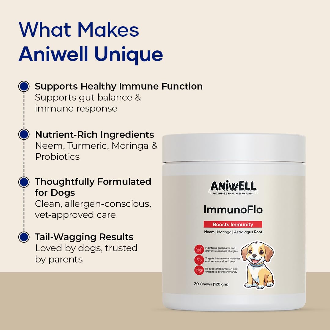 Aniwell ImmunoFlo packaging interior view reveals 30 chews.