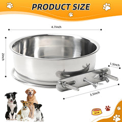 Ankeizzy stainless steel dog bowl no spill for crates