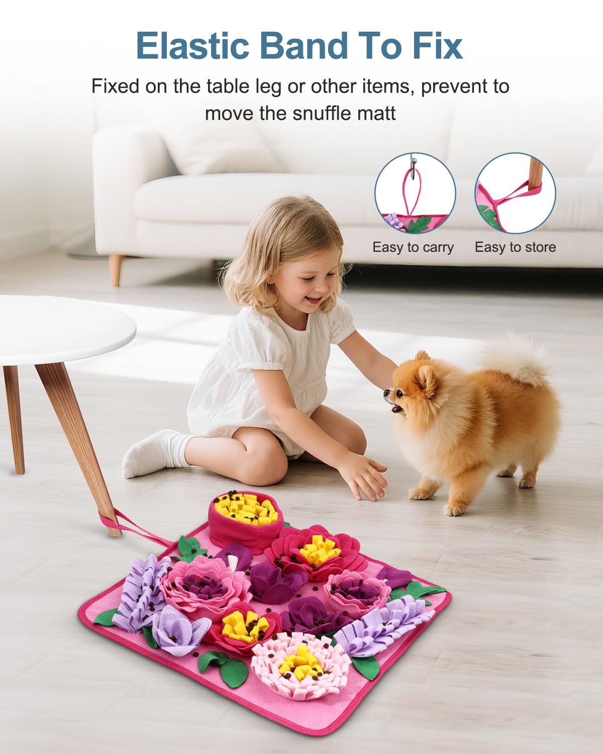 Ankilo snuffle mat portable with carry rope for travel and home use