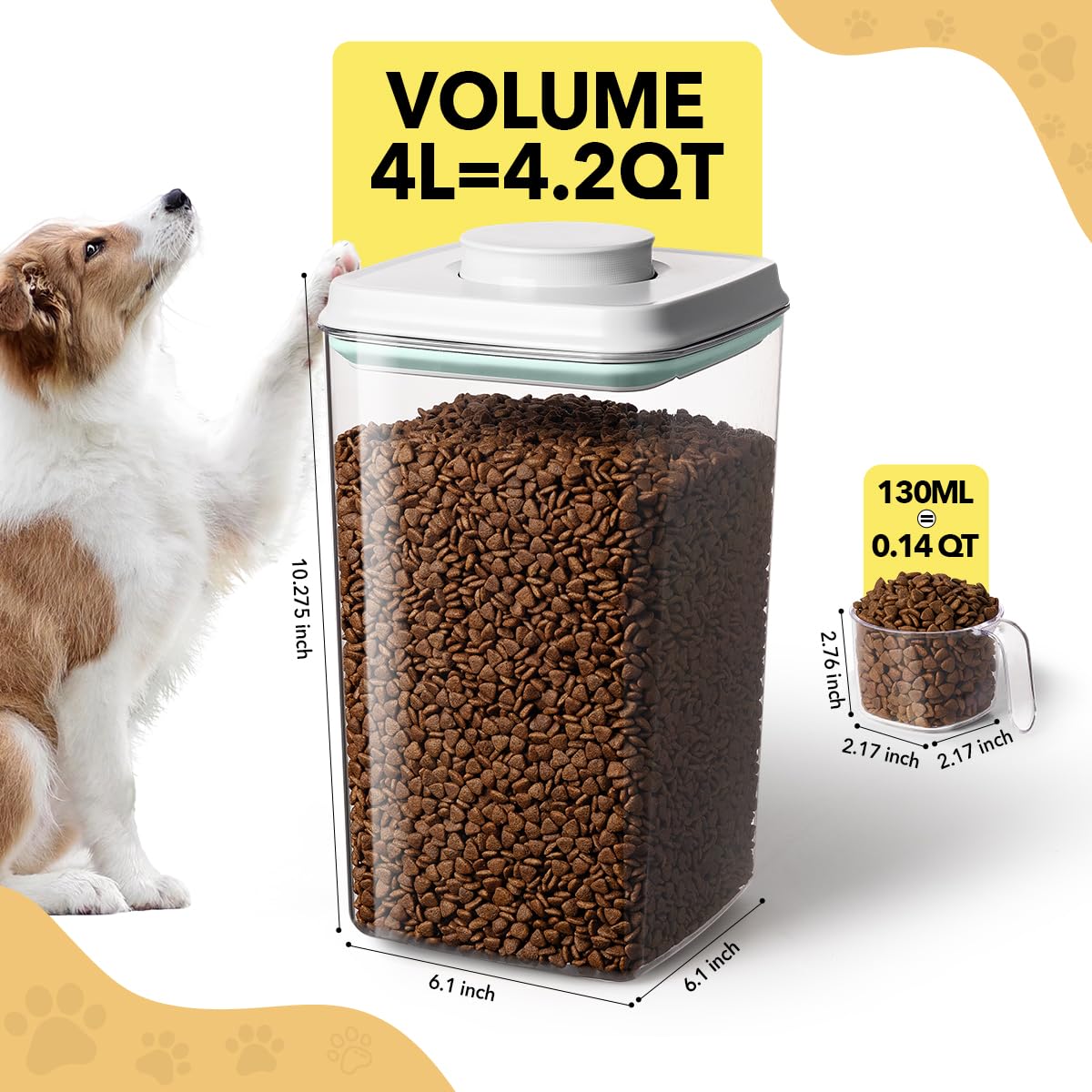 Ankou clear, stackable design for easy pantry kibble organization.