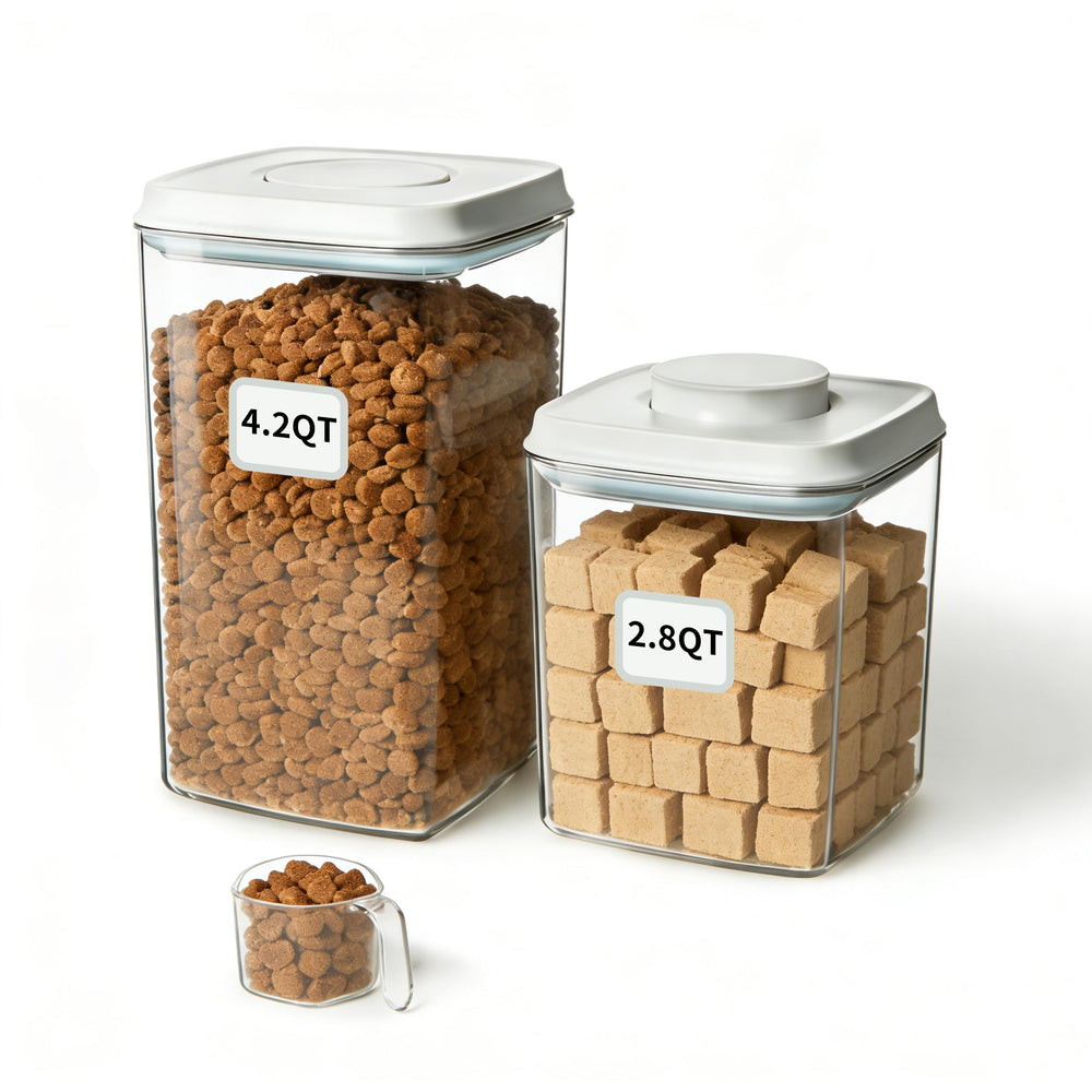 Ankou 4.2 qt container with airtight pop lid for organized dog kibble.