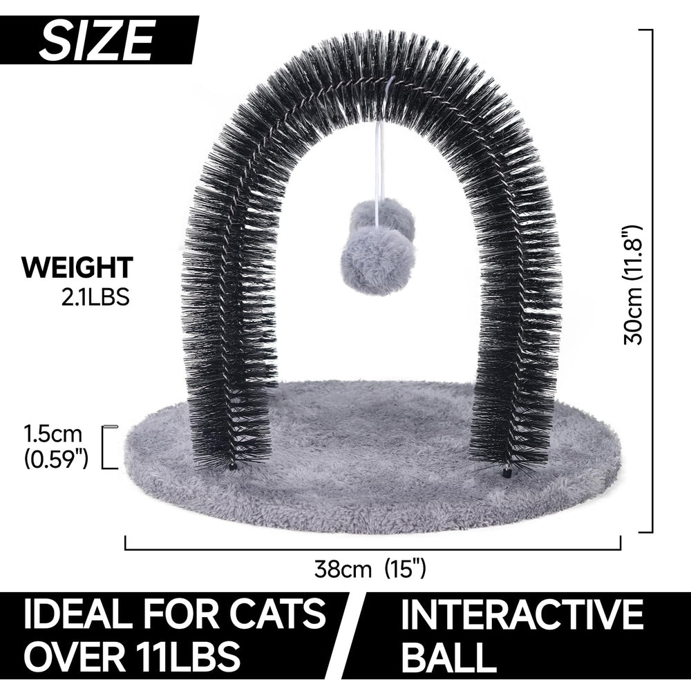 Ankuliy Cat Arch Self Groomer anti-slip base keeps the unit steady on smooth floors.