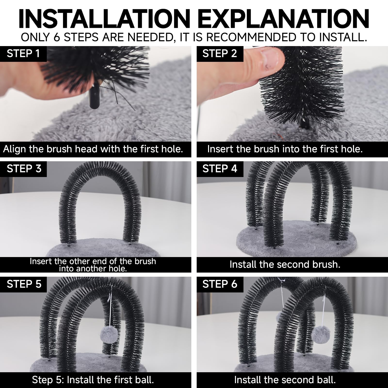 Ankuliy Cat Arch Self Groomer quick assembly with clear instructions.