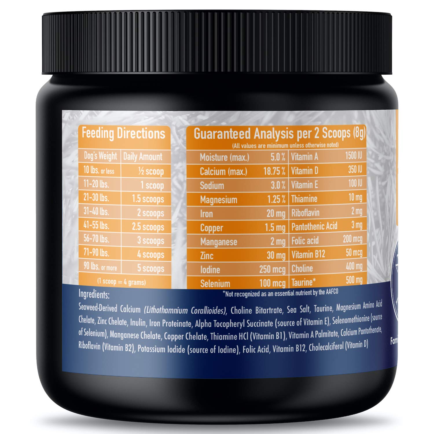 Annamaet Enhance 4 g spoon measures dosing for balanced nutrition