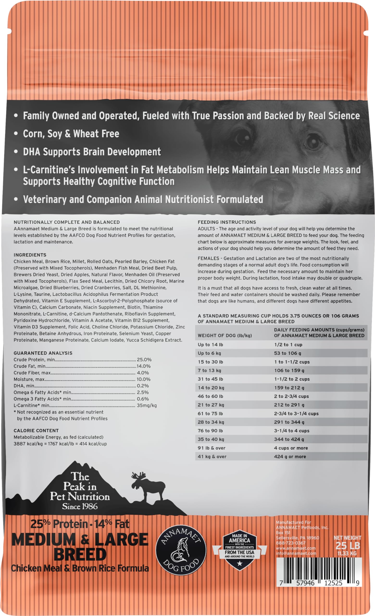 Annamaet Original Encore kibble in bowl showing balanced nutrition for energy and coat health