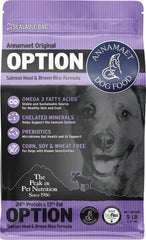 Annamaet Original Option salmon-brown-rice-dry-dog-food-bag: protein-rich dinner option for dogs