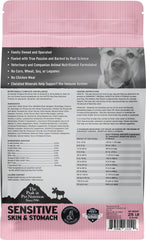 Annamaet Original Sensitive Skin & Stomach kibble in a bowl, easy-to-digest nutrition.