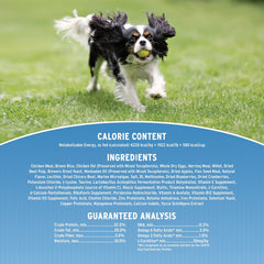 Ingredients close-up in Annamaet Original Small Breed chicken and brown rice formula