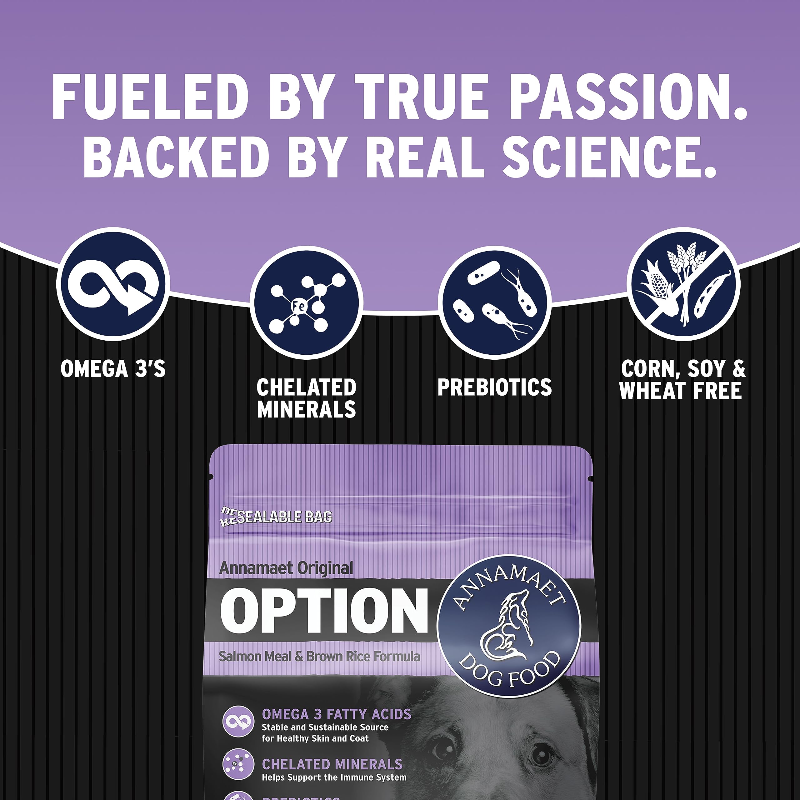 Biodegradable Bio-Flex packaging of Annamaet Option: eco-friendly dog food packaging