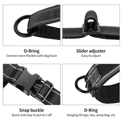 Annchwool No Pull Harness - two rings enable leash and accessory attachment.