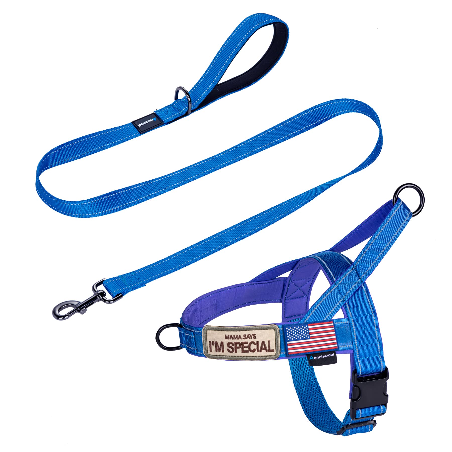 Annchwool No Pull Harness with front strap improves leash control during walks