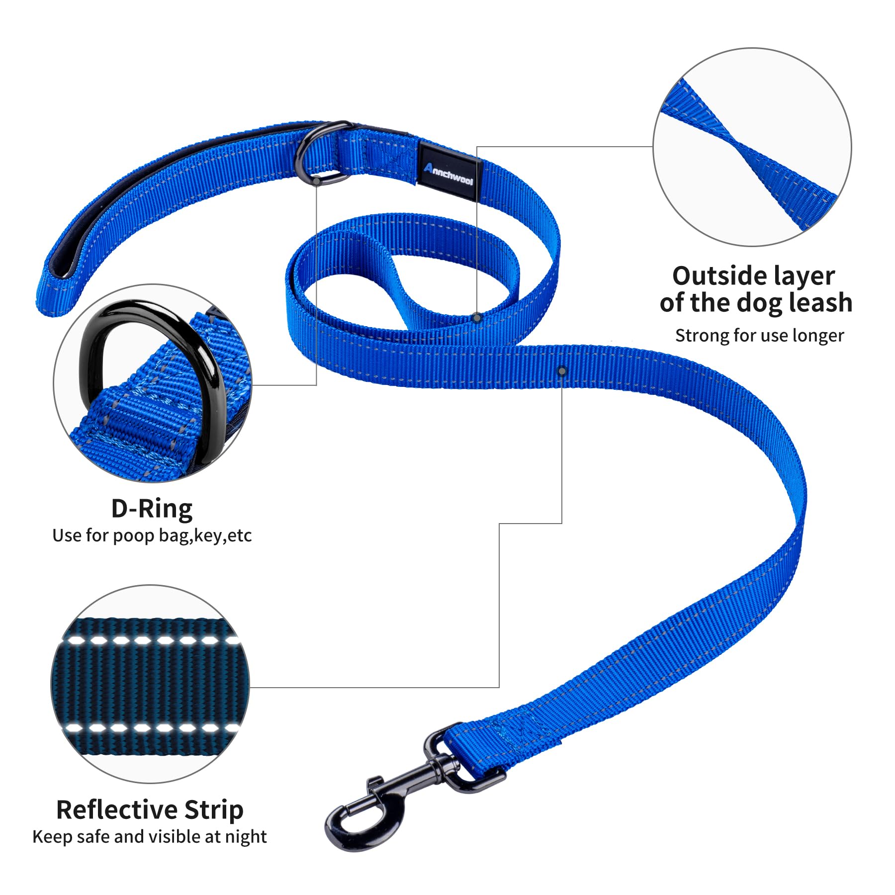 Padded handle on Annchwool harness provides secure grip during training