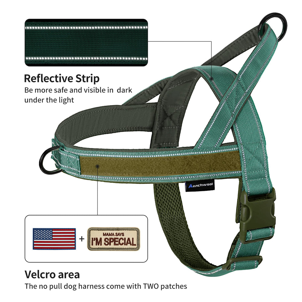 Annchwool No Pull Harness padded handle for comfortable long walks.
