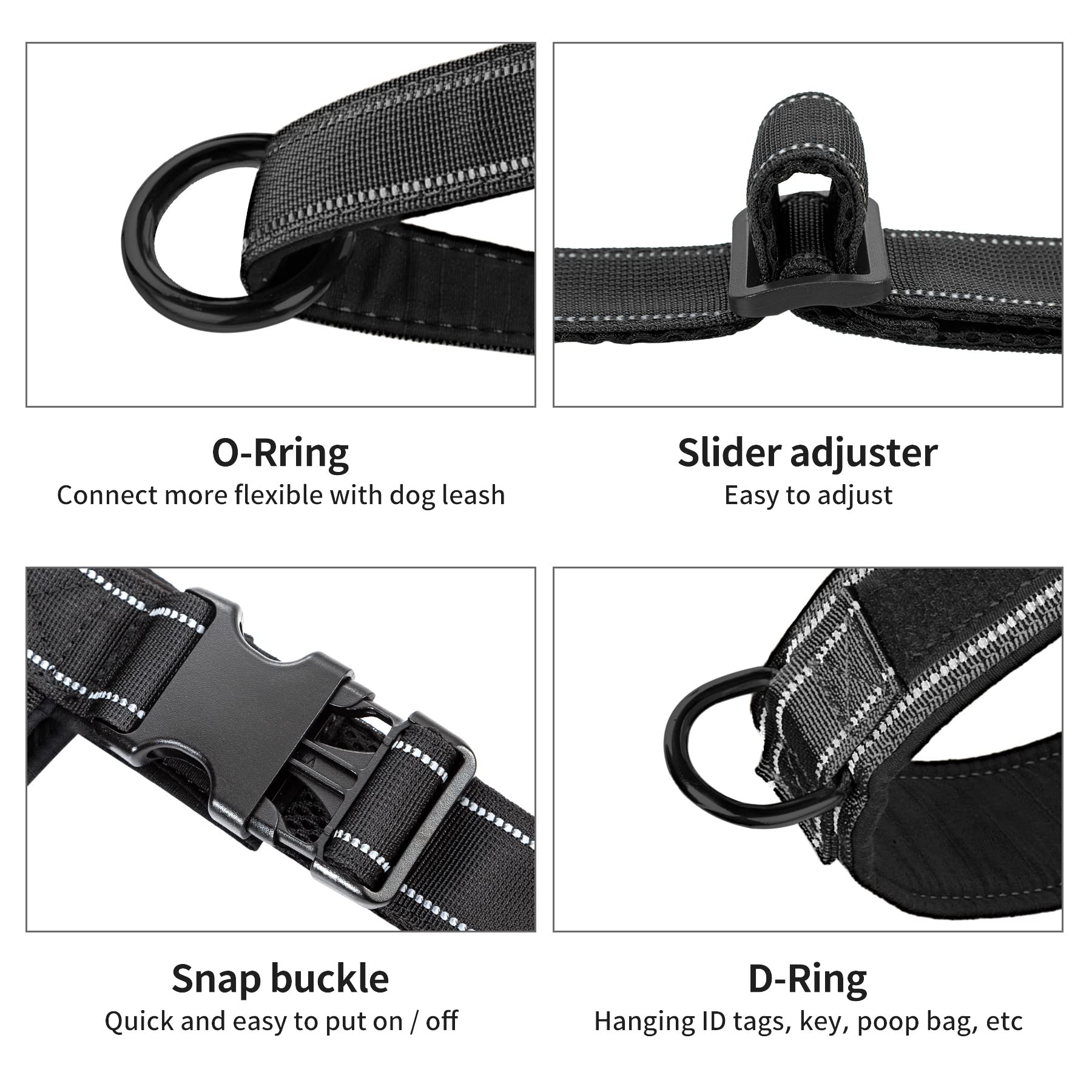 Annchwool No Pull Harness two rings design for leash and tags