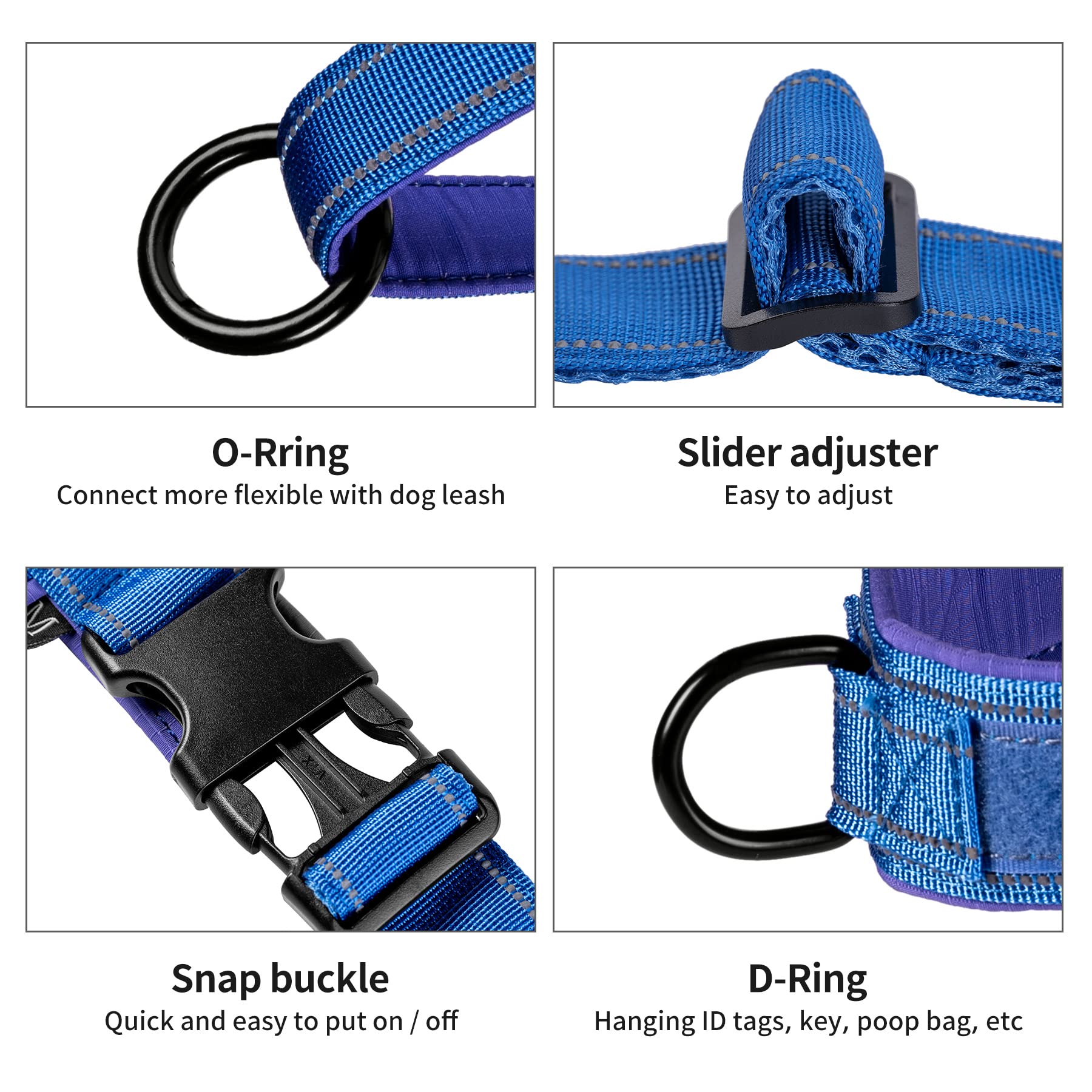 Annchwool two-rings design harness provides versatile leash and accessory options.