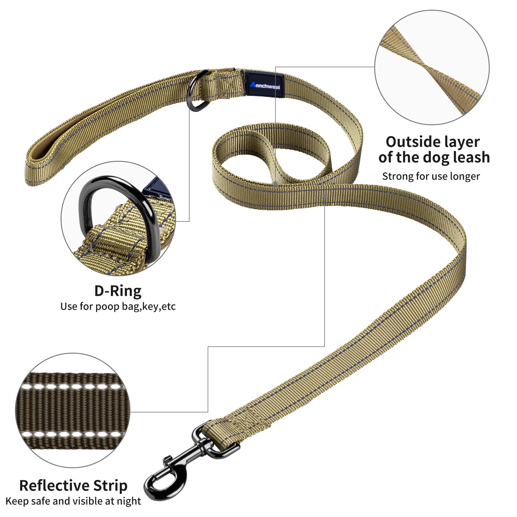 Annchwool two rings design for easy leash and accessory hang.