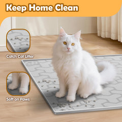 ANNIL foldable silicone cat litter mat gray, easy to store when not in use