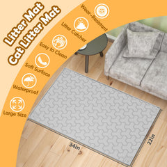 ANNIL silicone cat litter mat gray, waterproof and leak-proof for indoor spaces