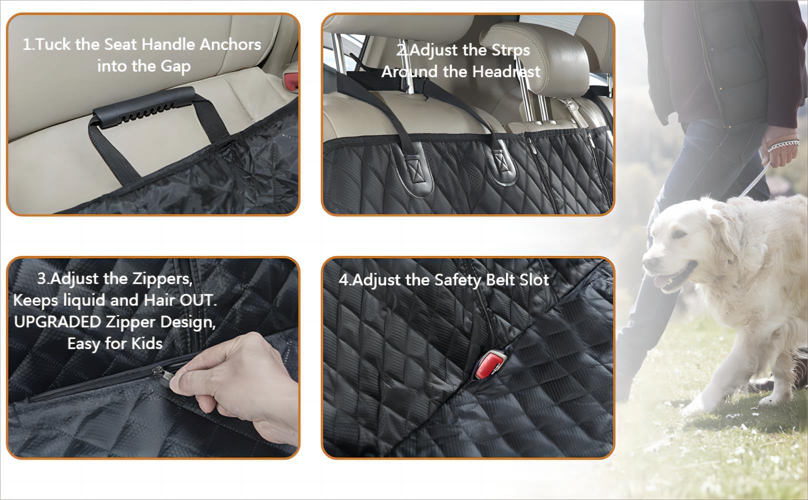 ANOSOSPECIAL dog seat cover ISOFIX support for secure anchoring