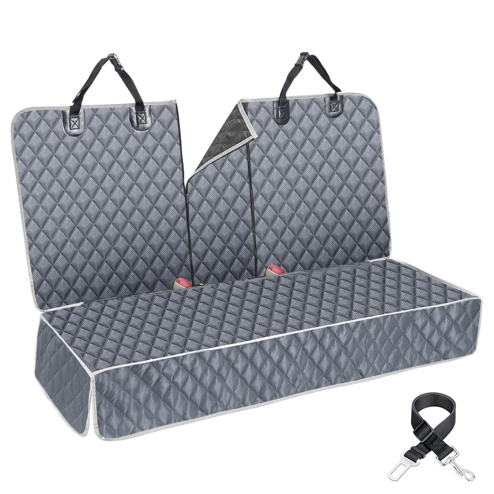 ANOSOSPECIAL Grey dog seat cover is easy to clean and store after trips.