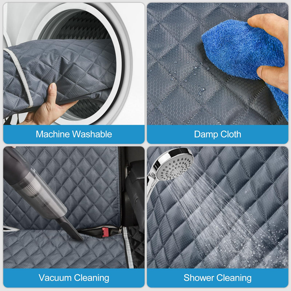 ANOSOSPECIAL Grey dog seat cover features easy installation with universal fit.