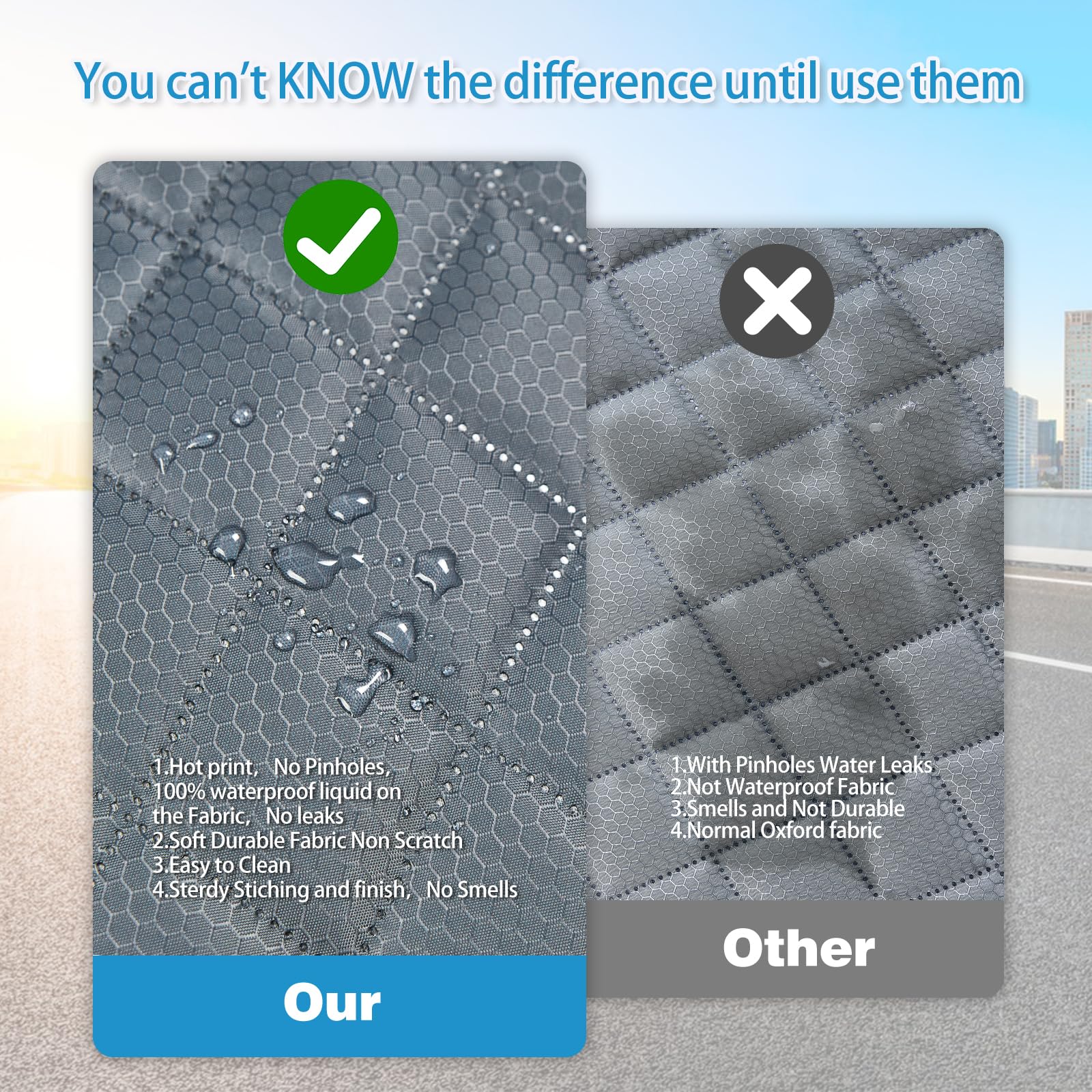 ANOSOSPECIAL Grey dog seat cover fits most vehicles for quick setup.