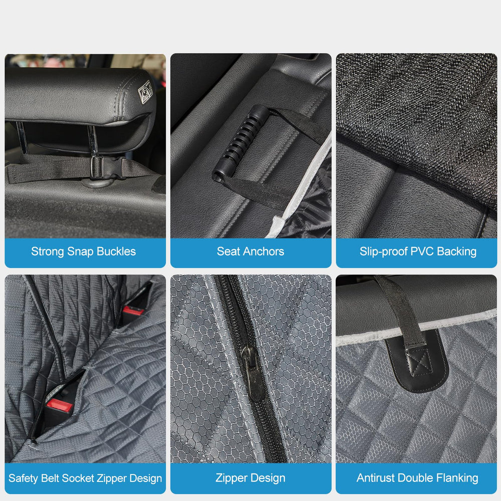 ANOSOSPECIAL Grey dog seat cover acts as a versatile protector for pets and kids.