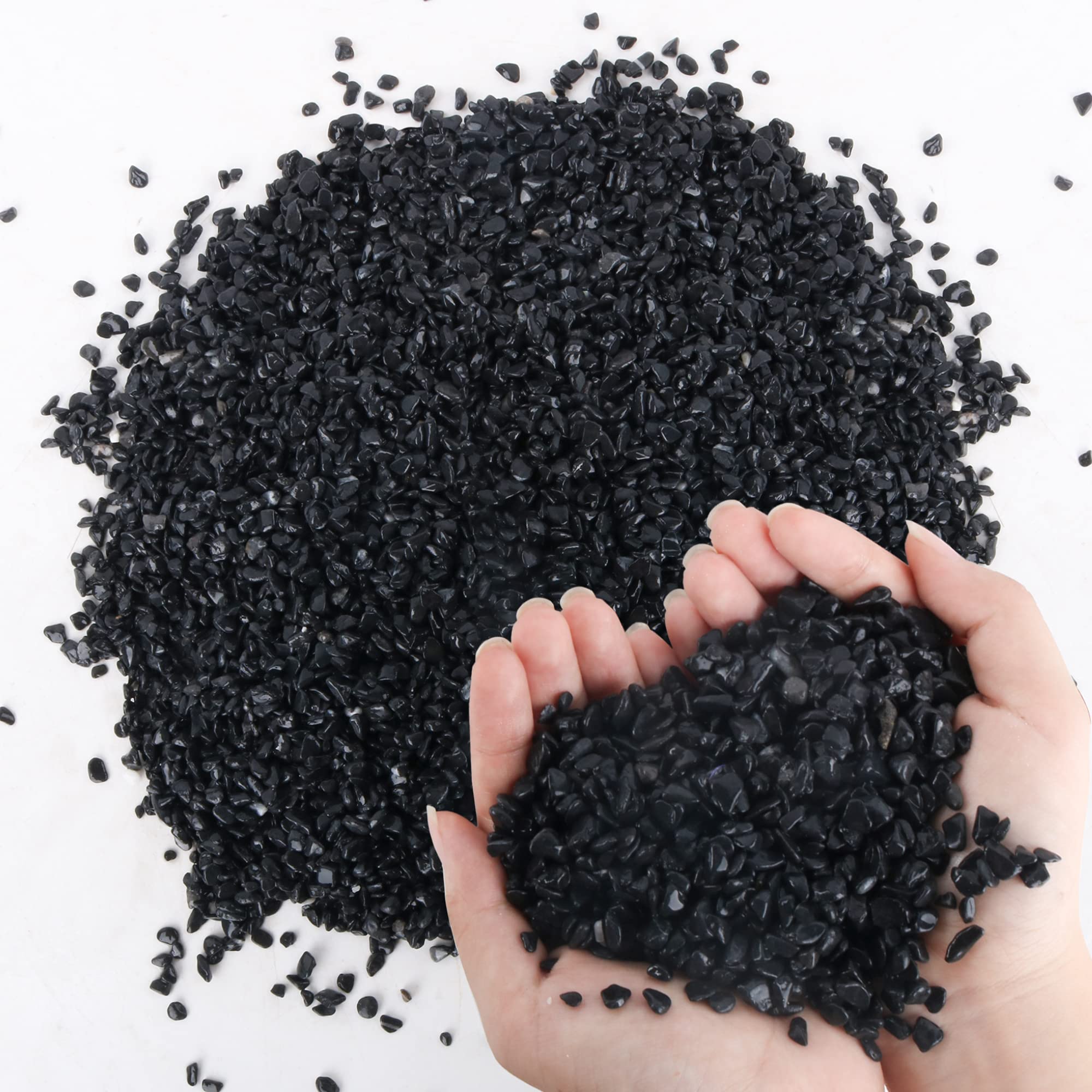 Anothera 7lb Black Cactus Pea Gravel bag for succulent beds and decor