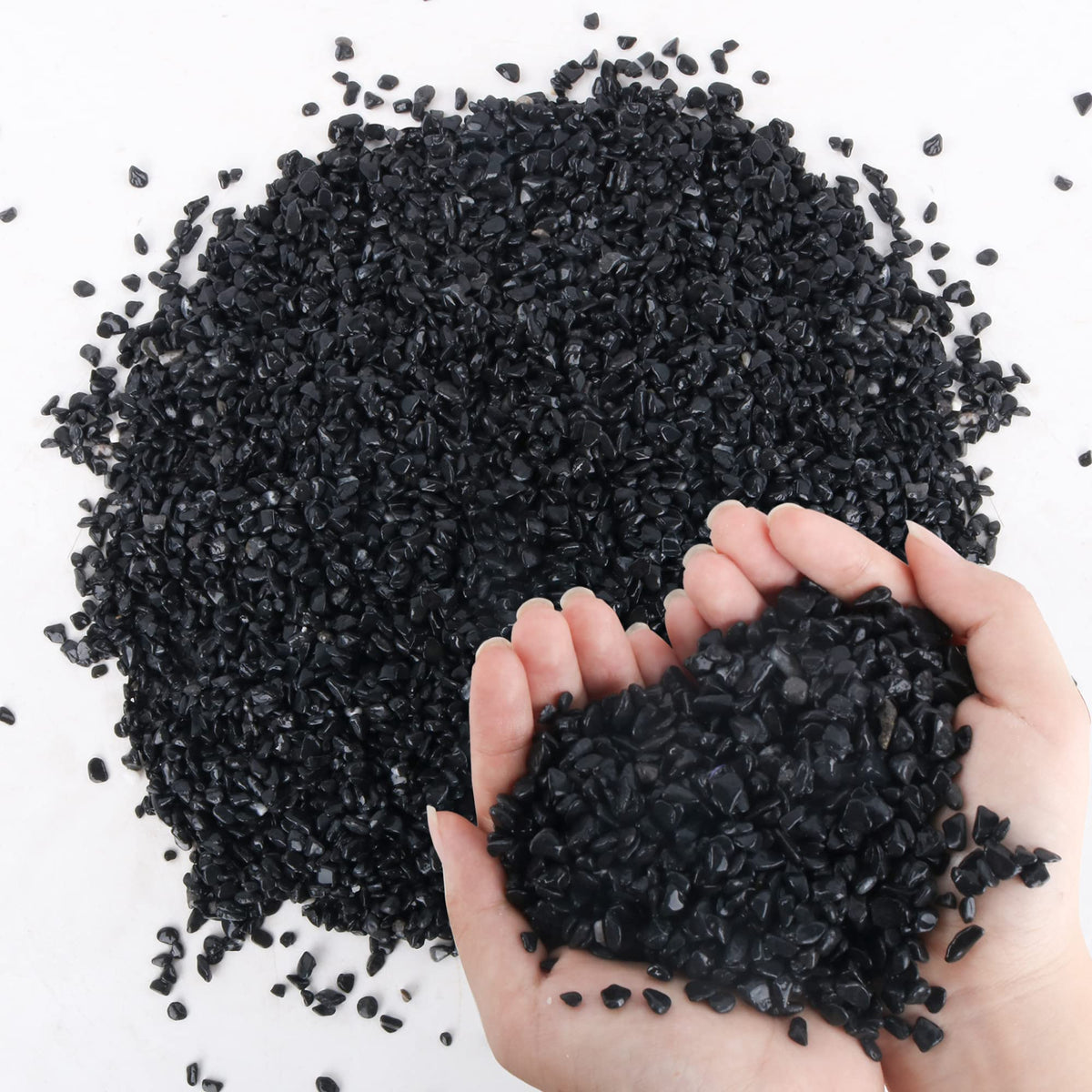 Anothera 7lb Black Cactus Pea Gravel bag for succulent beds and decor