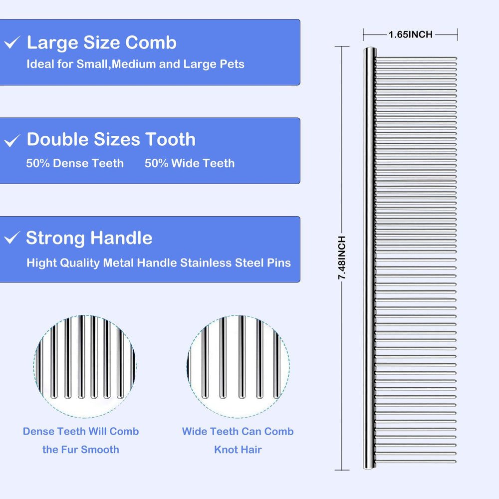 Anrundar large blue brush designed for efficient brushing on medium to long coats.