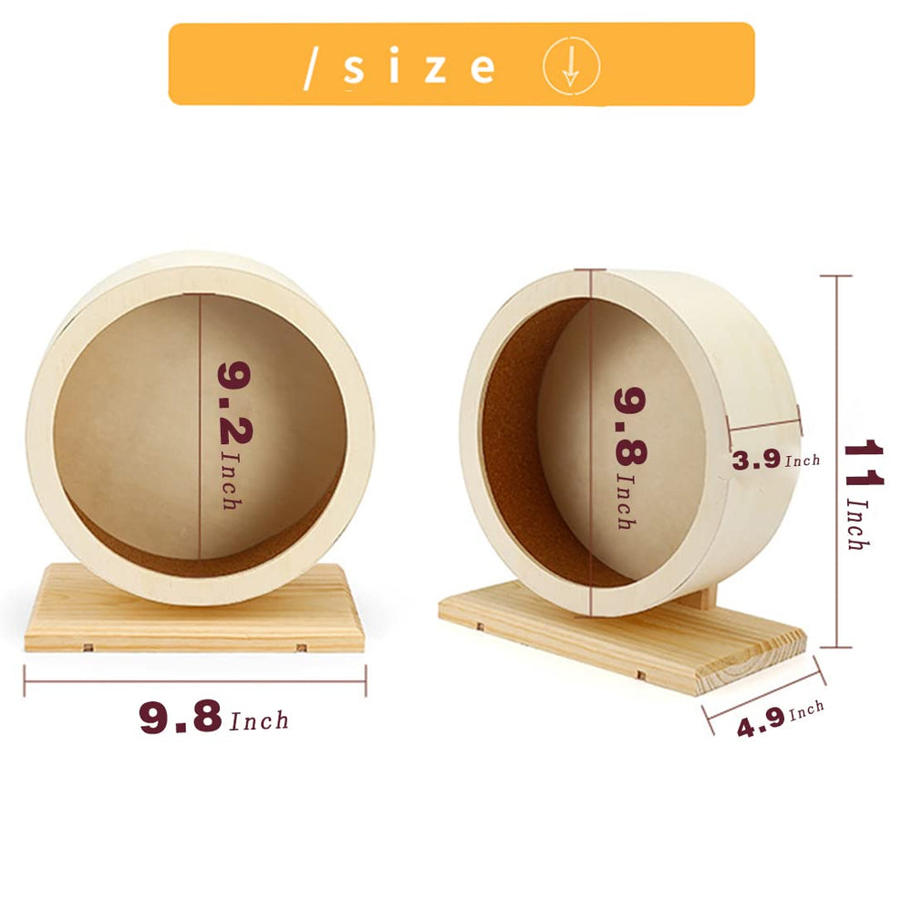 antiai hamster wooden silent wheel in cage, nighttime activity without noise