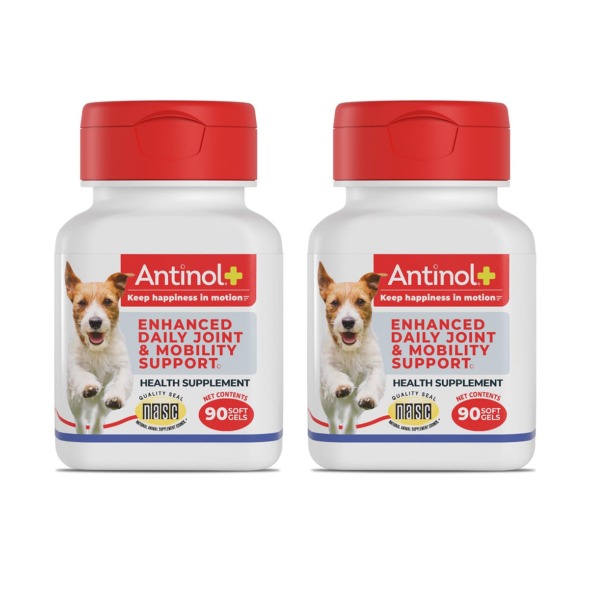 Antinol Plus mobility dog bottle close-up for daily joint support
