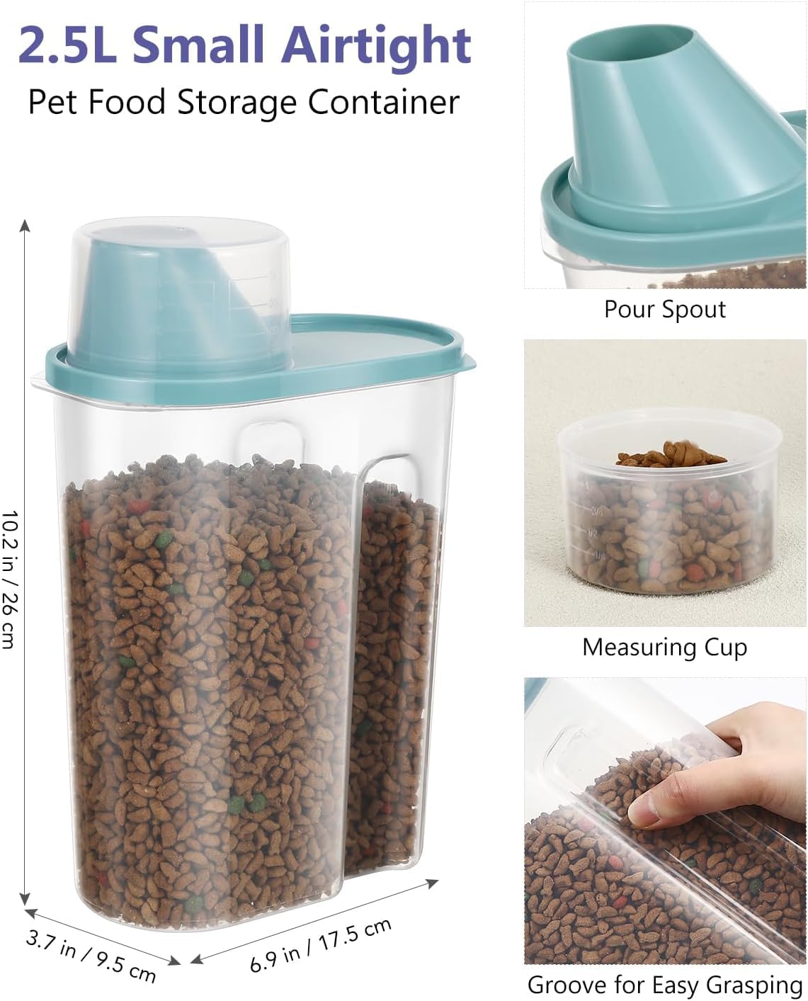 ANVS includes a 2.5 L small pet food container.