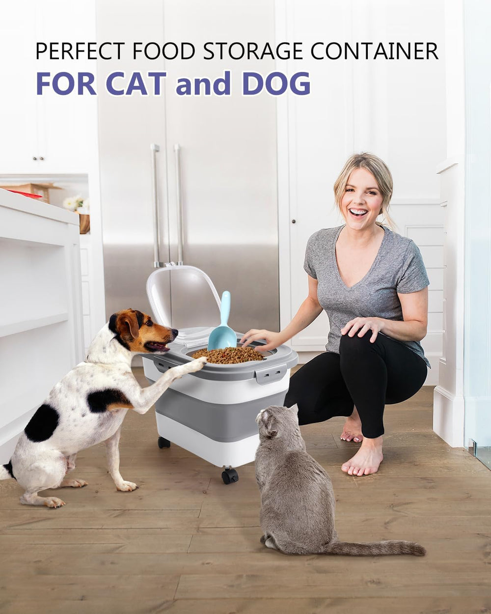 ANVS gray-2 container keeps pet food organized.