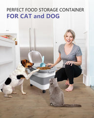 ANVS pet food container includes a scoop for quick portions