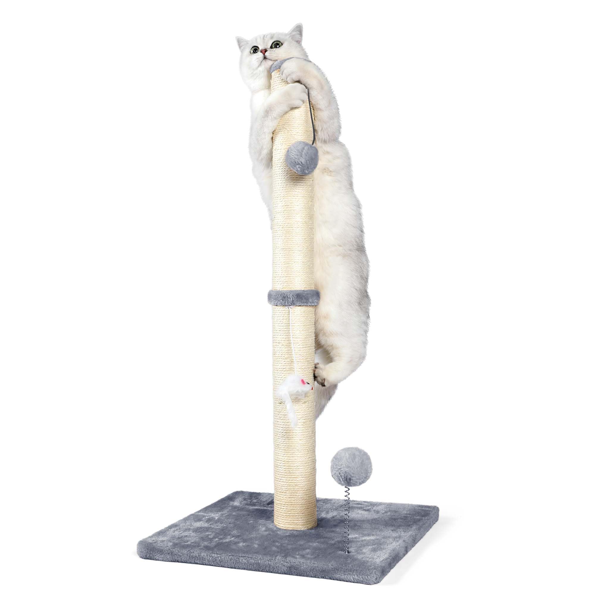 ANWA tall scratching post with natural sisal texture for durable indoor claw scratching.