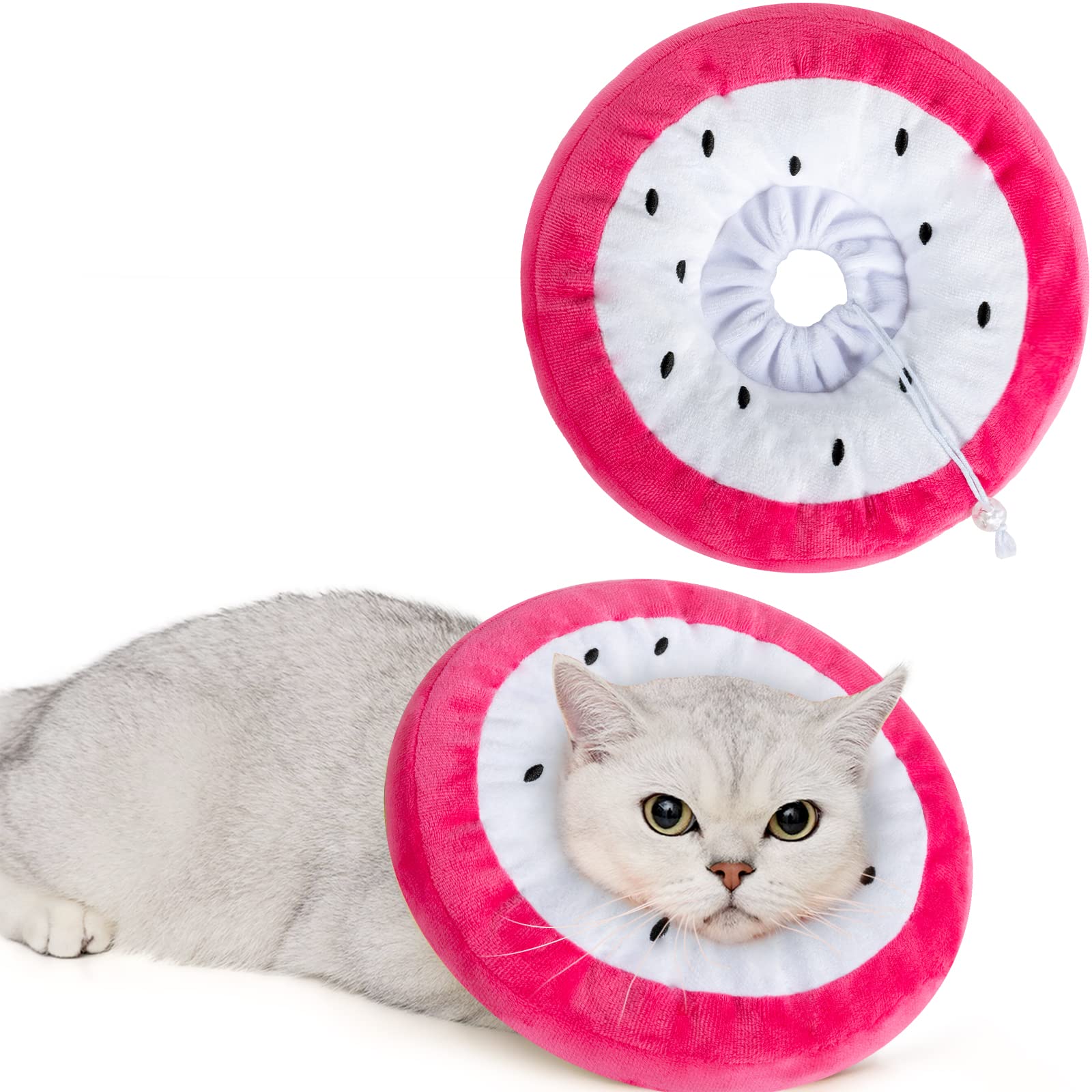ANWA adjustable cat cone collar soft donut design for recovery