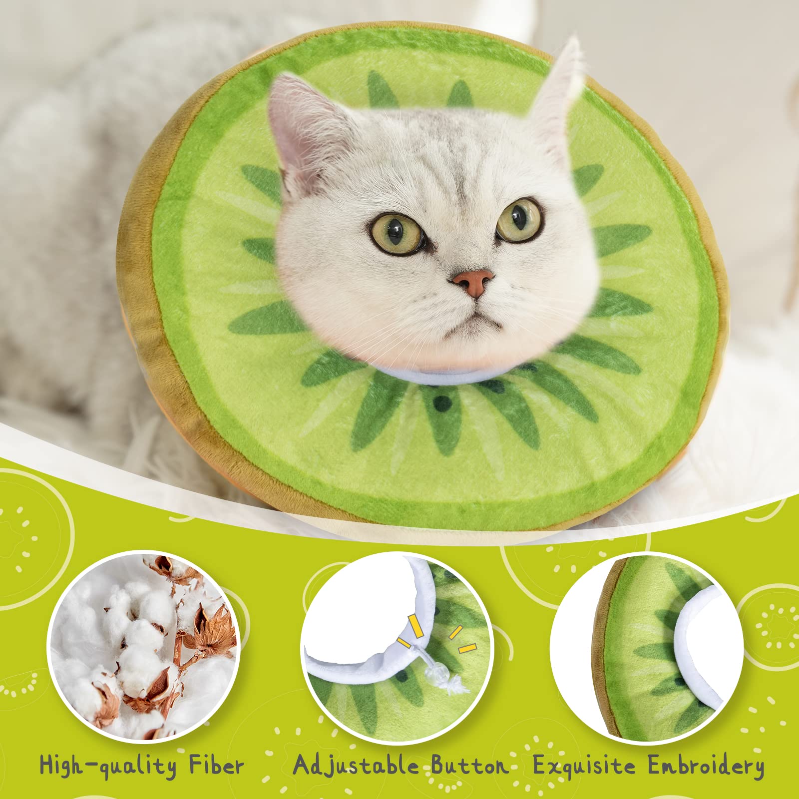 ANWA cat cone collar shown as a cozy, adorable pillow during rest.