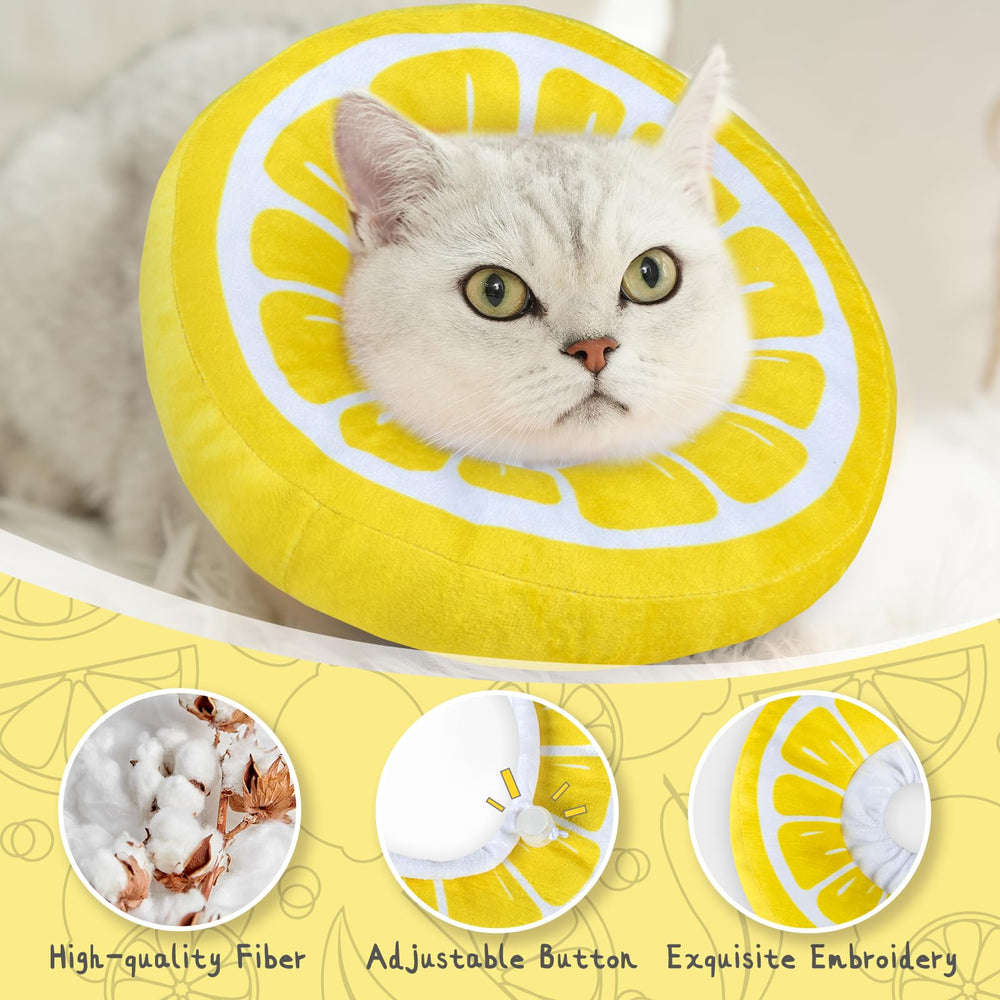 ANWA cat cone collar resting-pillow look adds a playful, comforting appearance.