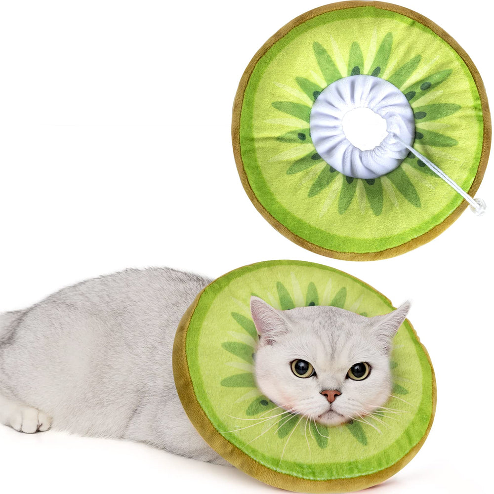 ANWA soft donut cat cone collar in cream, providing comfortable recovery and gentle support.