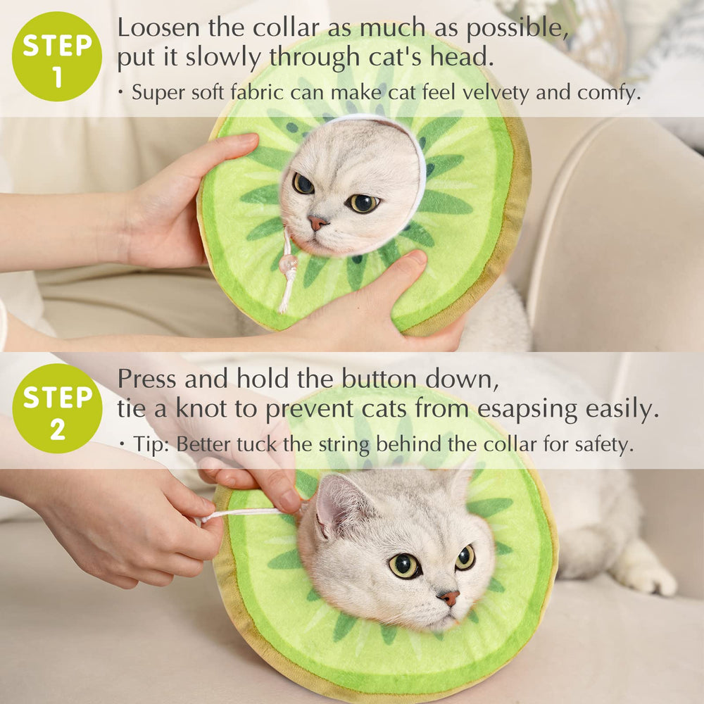 ANWA adjustable-size cone fits different cats without slipping.