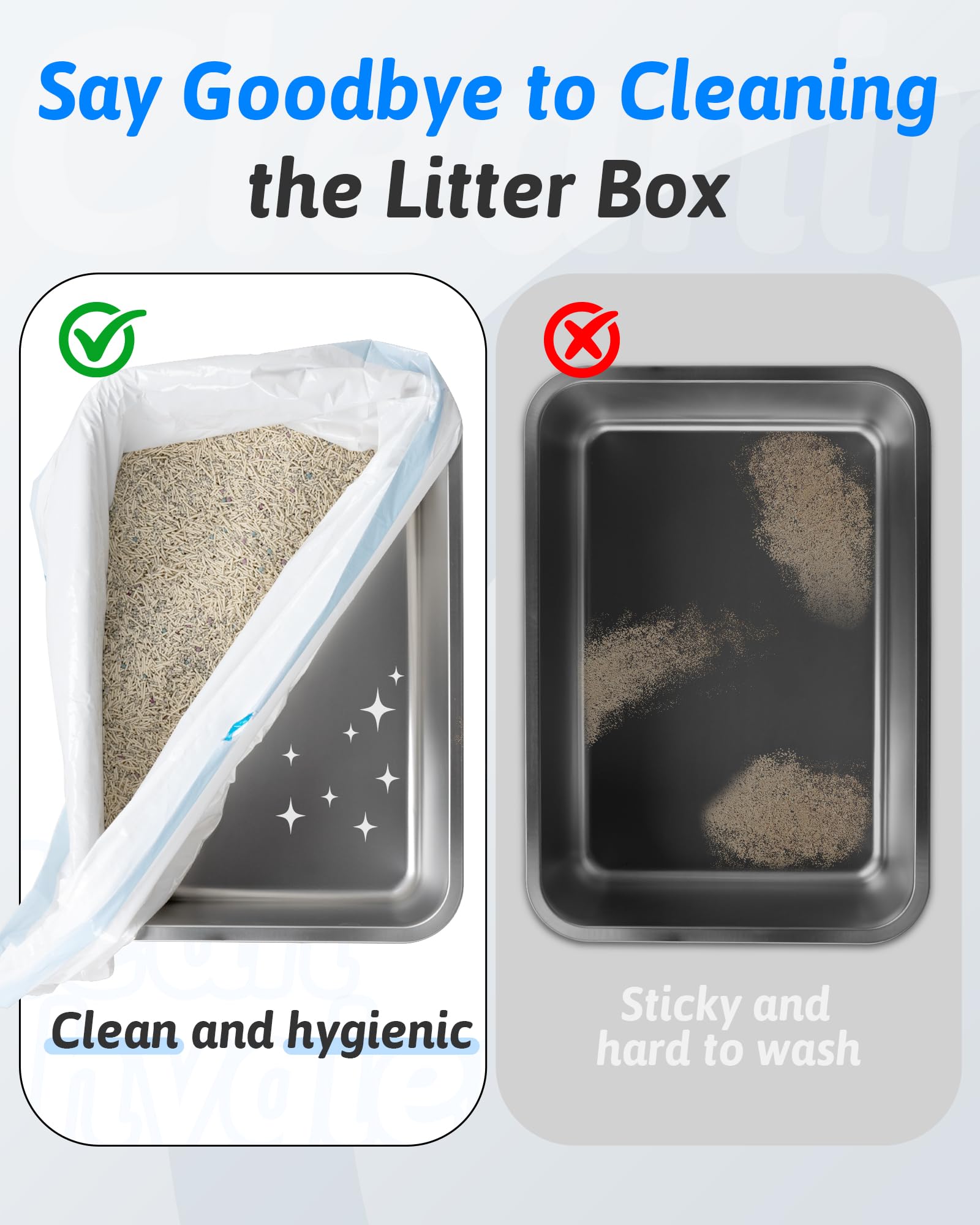 ANWA litter box liner with drawstring seals in odors and mess.