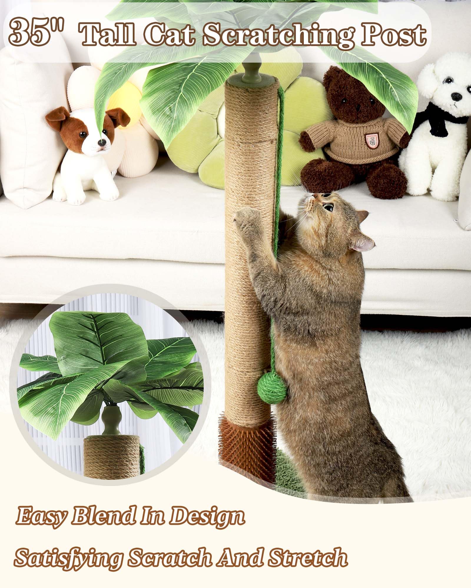 ANWA cat sisal post base stability for balanced scratching