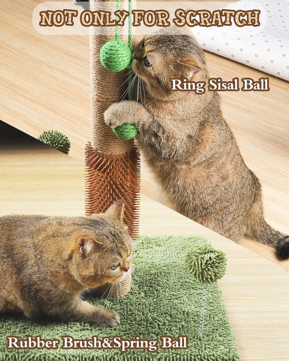 ANWA hanging sisal ball with bells encourages interactive play
