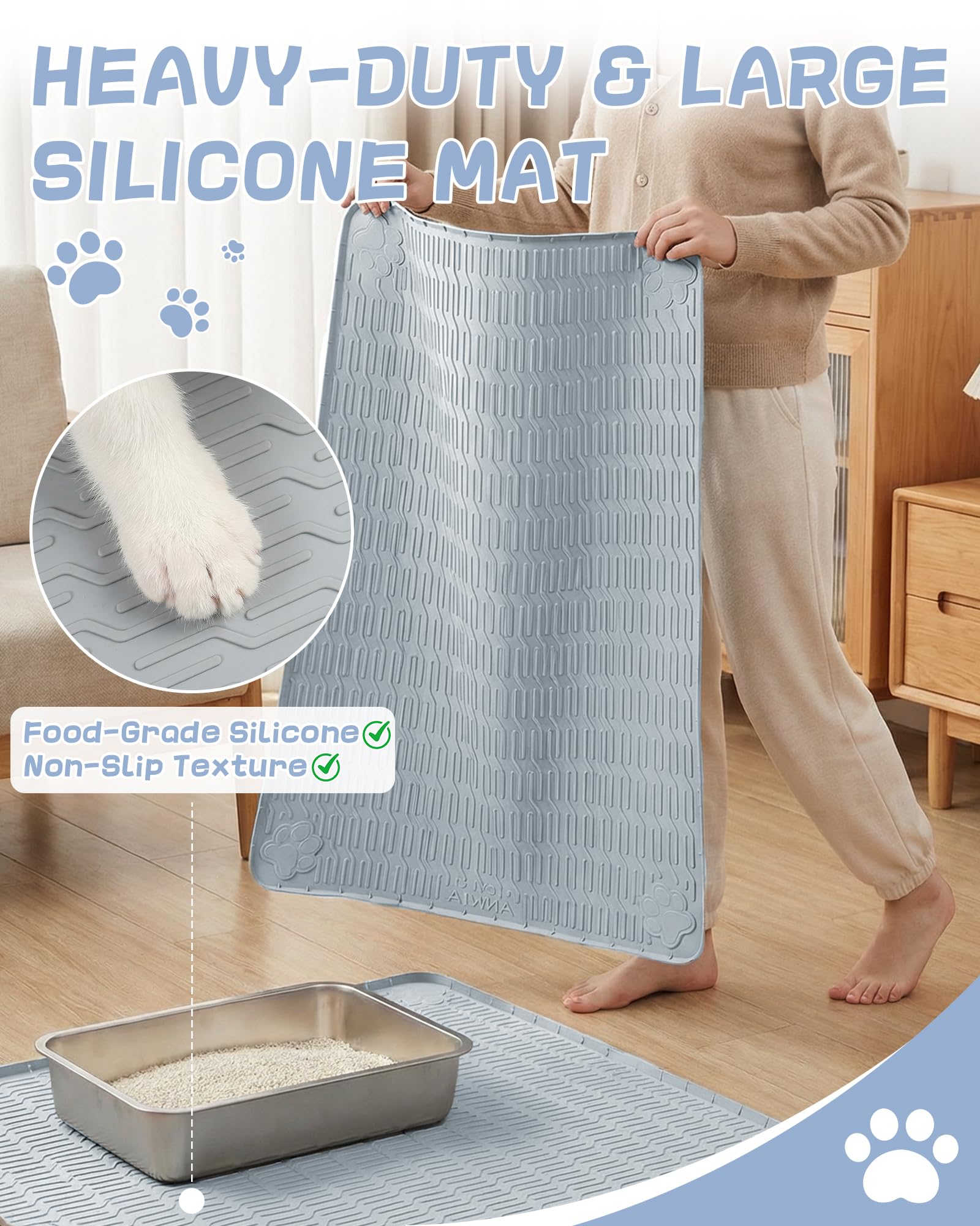 ANWA large-coverage mat designed for automatic litter box robots.