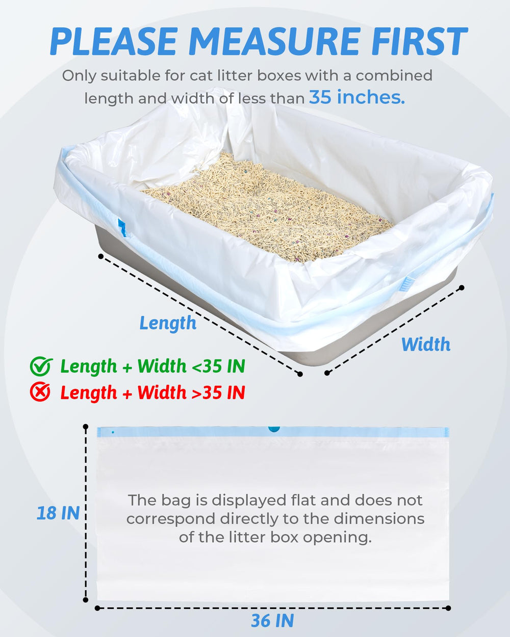ANWA litter liner reduces odors and mess during quick cleanups.