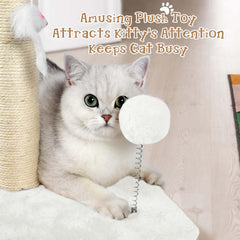 ANWA middle dangling mouse toy on the sisal post encourages batting and engagement.