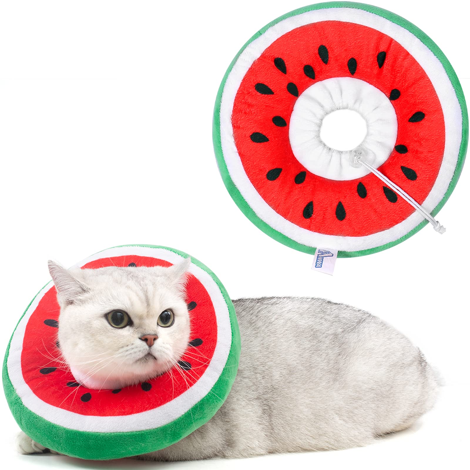 ANWA soft fabric cat cone collar with velvety comfort