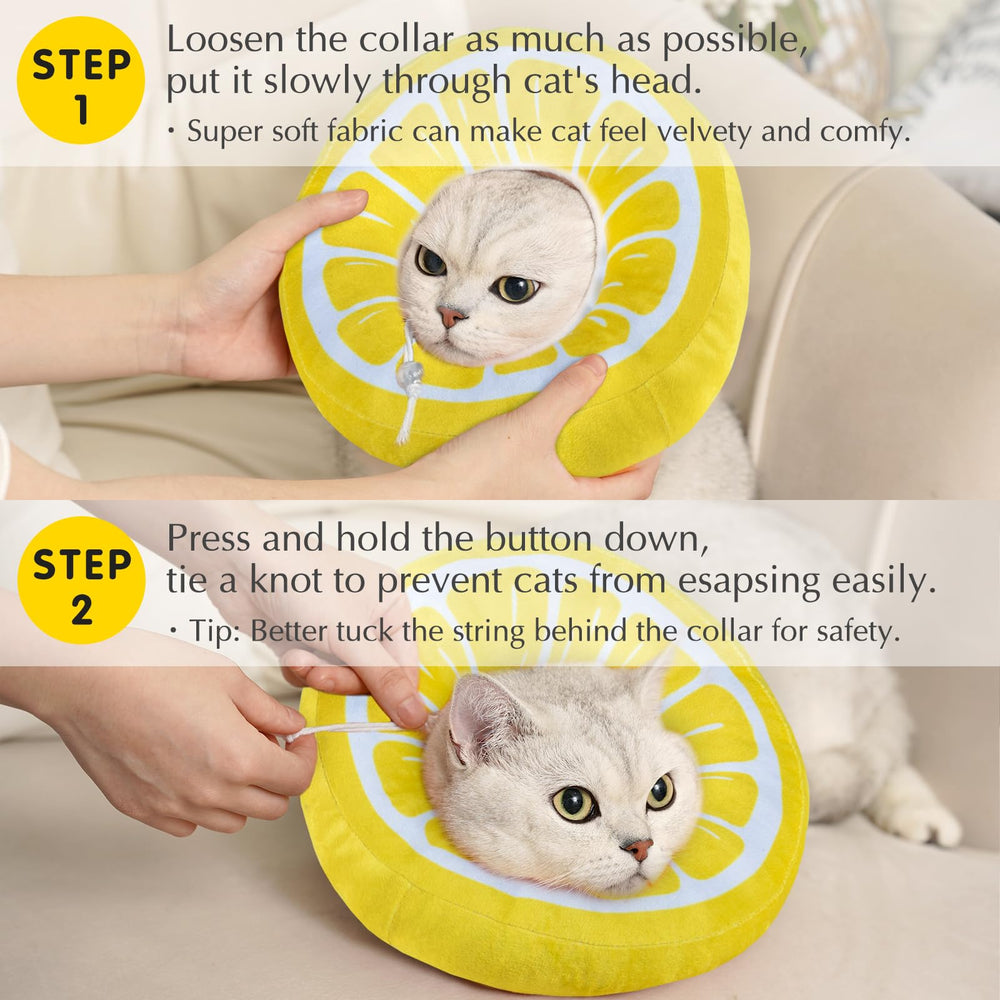 ANWA soft cat cone collar with two sizes ensures secure fit.