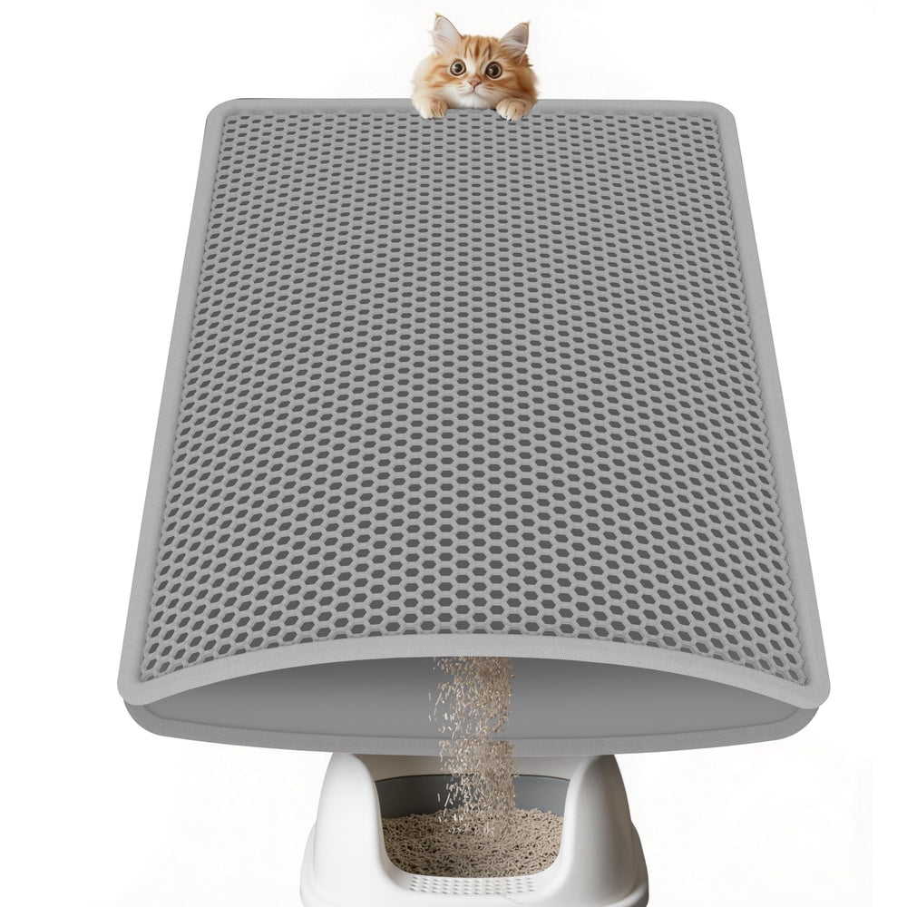 Anywish mat fits many litter boxes, including hooded and self-cleaning models.
